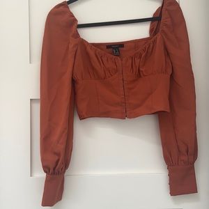 Orange peasant style top
